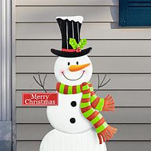 Glitzhome 40" Metal Snowman Yard Stake