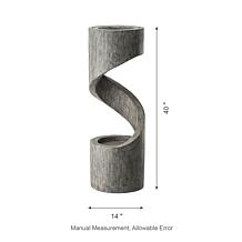 Glitzhome 40" Spiral Outdoor Polyresin Fountain w/Pump, LED Light