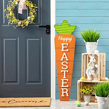 Glitzhome 41.5in H Easter Wooden and Metal Carrot Porch Decor