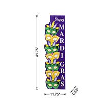 Glitzhome 41.75"H Mardi Gras Lighted Wooden Stacked Masks Porch Decor