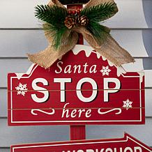 Glitzhome 42" H Wooden Christmas Yard Stake with LED