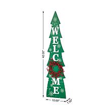 Glitzhome 42" Wooden Christmas Tree "WELCOME" Sign