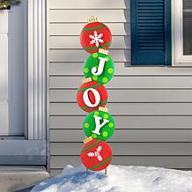 Glitzhome 42.25" Metal JOY Ornament Yard Stake / Wall Decor