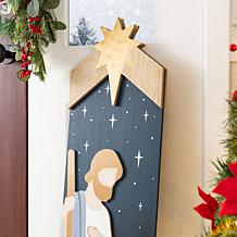 Glitzhome 42"H Christmas Double Sided Nativity Porch Leaner