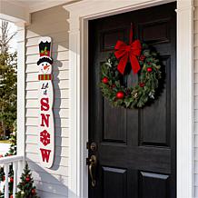 Glitzhome 42"H Christmas Wood Double Sided Snowman Porch Leaner