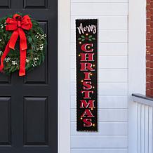 Glitzhome 42"H Lighted Wooden Black Christmas Porch Sign