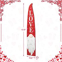 Glitzhome 42in H Valentine's Wooden Gnome Porch Decor
