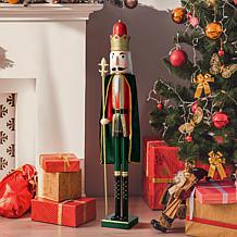 Glitzhome 42in. H Wooden Christmas King Nutcracker