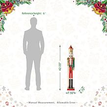 Glitzhome 42in. H Wooden Christmas King Nutcracker