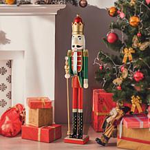 Glitzhome 42in. H Wooden Christmas King Nutcracker
