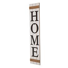 Glitzhome 42in H Wooden Home Porch Sign with 3 Changeable Wreathes.