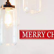 Glitzhome 45.75in. L Enameled Metal MERRY CHRISTMAS Wall Sign