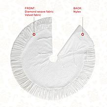 Glitzhome 48in. D Deluxe Velvet Ruffled Christmas Tree Skirt