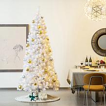 Glitzhome 48in. D Faux Rabbit Fur Christmas Tree Skirt