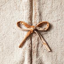 Glitzhome 48in. D Faux Rabbit Fur Christmas Tree Skirt