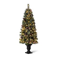Glitzhome Flocked Christmas Tree with Pinecone and Berries