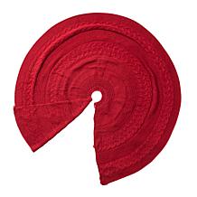 Glitzhome 52" Knitted Acrylic Red Christmas Tree Skirt