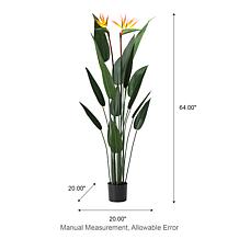 Glitzhome 5.25' Faux Bird of Paradise Simulates Plants in Pot