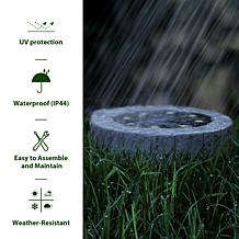 Glitzhome 5.25"H 4-pk. Resin Solar Disk Light