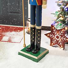 Glitzhome 54" Wooden Christmas Glitter King Nutcracker