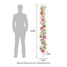 Glitzhome 6' Floral Garland with Hydrangeas, Peonies & Cherry Blossoms