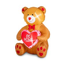 Glitzhome 6 FT Lighted Valentine's Inflatable Bear with Heart Decor