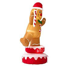 Glitzhome 6' Lighted Inflatable Rotating Gingerbread Man