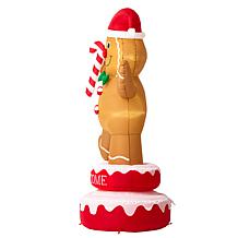 Glitzhome 6' Lighted Inflatable Rotating Gingerbread Man