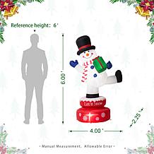 Glitzhome 6' Lighted Inflatable Rotating Snowman