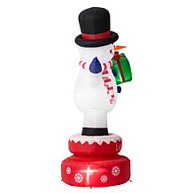 Glitzhome 6' Lighted Inflatable Rotating Snowman