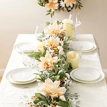 Glitzhome 6' Peach Dahlia Floral Garland
