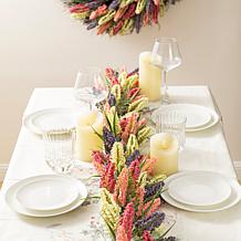 Glitzhome 6' Pink, Purple & Yellow Mixed Heather Garland