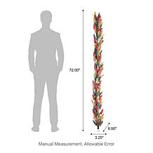 Glitzhome 6' Pink, Purple & Yellow Mixed Heather Garland