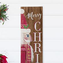 Glitzhome 60" H Wooden Christmas Nutcracker Porch Sign