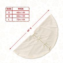 Glitzhome 60" Oversized White Faux Rabbit Fur Christmas Tree Skirt