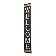 Glitzhome 60" Wooden Welcome Porch Sign w/4 Interchangeable Wreaths