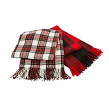 Glitzhome 60in L Acrylic Plaid Woven Throw