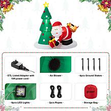 Glitzhome 6.5' Inflatable Dog Biting Santa's Behind