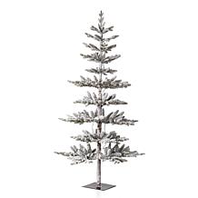 Glitzhome 6ft Deluxe Pre-Lit Flocked Pine Artificial Christmas Tree