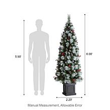 Glitzhome 6ft Pre-Lit Christmas Porch Tree w/ 200 Warm White Lights