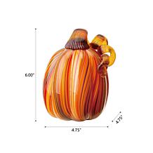 Glitzhome 6in. H Multi Striped Glass Pumpkin