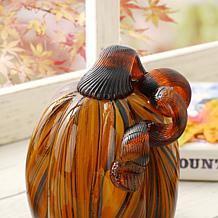 Glitzhome 6in. H Striped Glass Pumpkin