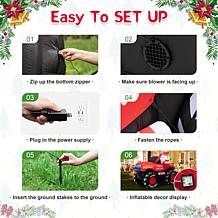 Glitzhome 7' Inflatable Santa Claus on Off-Road Pick-Up Truck