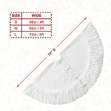 Glitzhome 72" Diameter Oversized Velvet Ruffled Christmas Tree Skirt