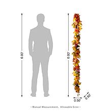 Glitzhome 72"L Fall Dahlia Pumpkin, Leaf and Berry Garland