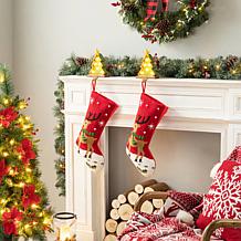 Glitzhome 7.5" Marquee LED Tree Stocking Holder