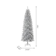 Glitzhome 7.5' Silver Tinsel Artificial Christmas Tree