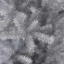 Glitzhome 7.5' Silver Tinsel Artificial Christmas Tree