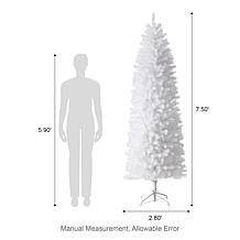 Glitzhome 7.5' White Pencil T x Artificial Christmas Tree