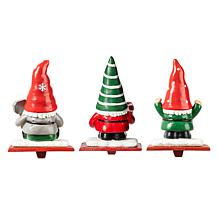 Glitzhome 7.5in. H Set of 3 Resin Gnomes Stocking Holder